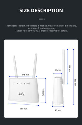 Windows Compatible 4G LTE Router 150Mbps Speed WAN/LAN Port Secure CPE Home Router